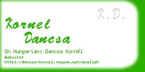 kornel dancsa business card