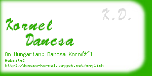 kornel dancsa business card